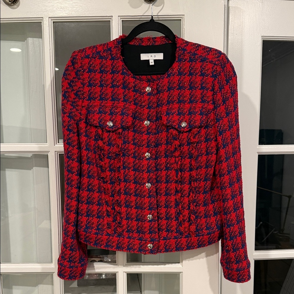 IRO Red and Blue Tweed Blazer